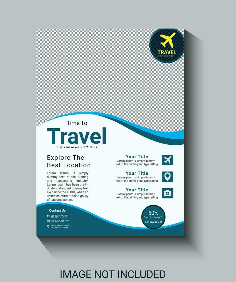 travel flayer poster design and trip flayer poster template vector