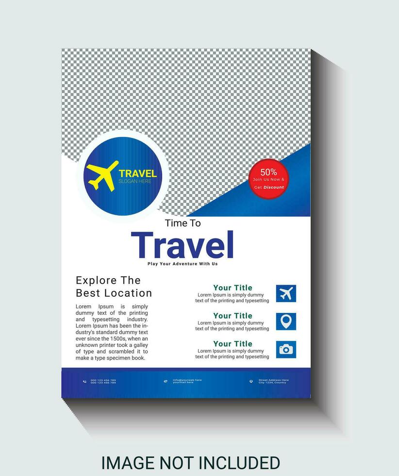 travel flayer poster design and trip flayer poster template vector