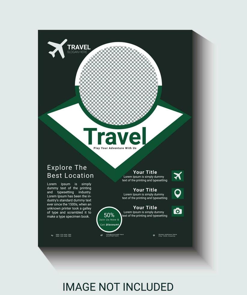 travel flayer poster design and trip flayer poster template vector