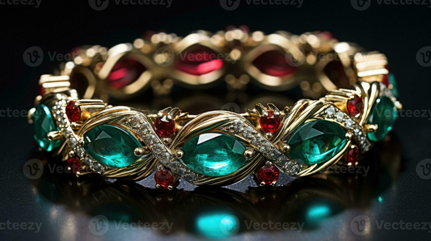 Lush circus jewelry designs sparkle in ruby red emerald green and gold photo