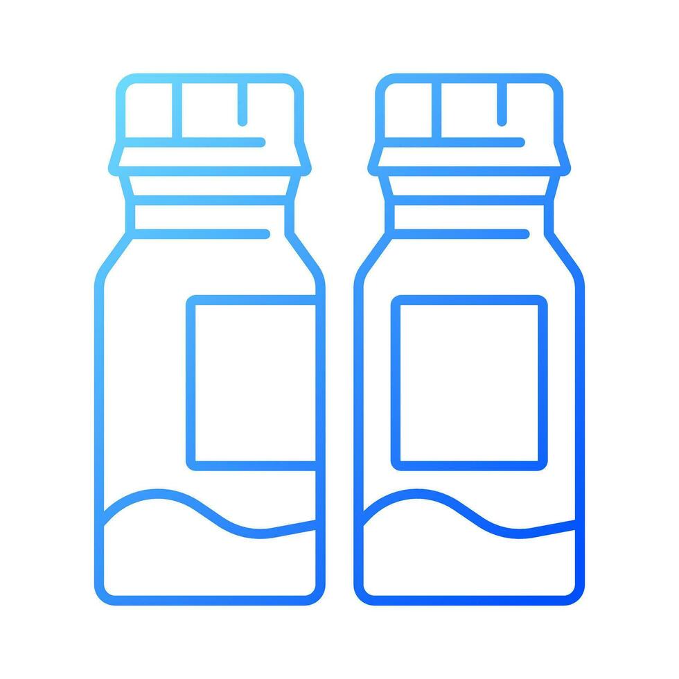2D pixel perfect gradient pill bottle icon, isolated vector, thin line illustration representing medical care equipment. vector