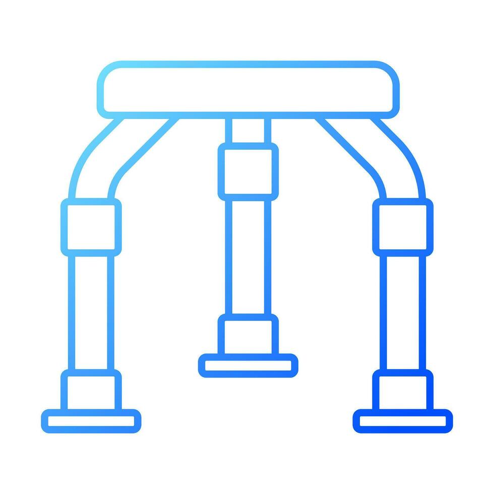 2D pixel perfect gradient shower stool icon, isolated vector, thin line illustration representing medical care equipment. vector