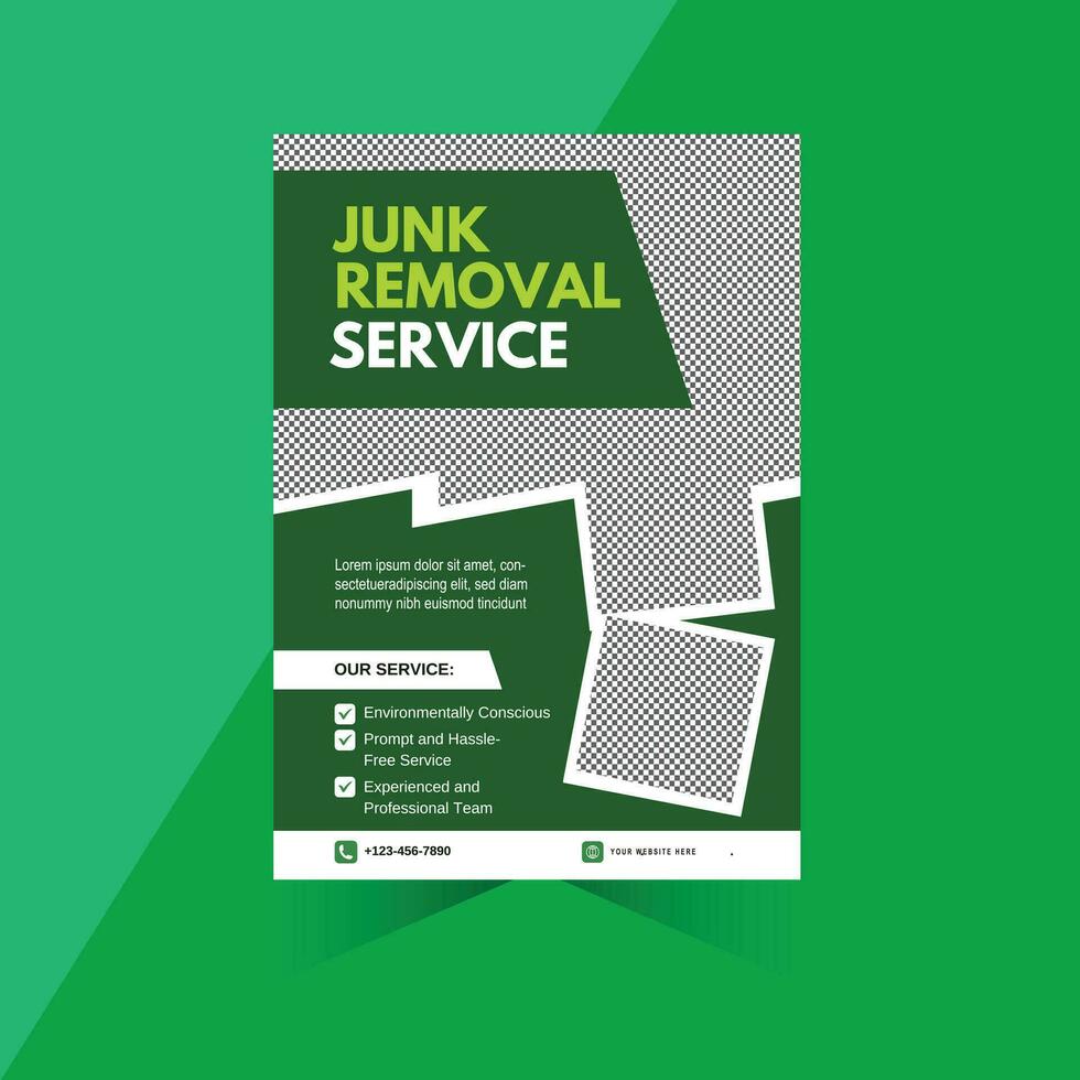 Junk Removal Service Flyer Design Template vector