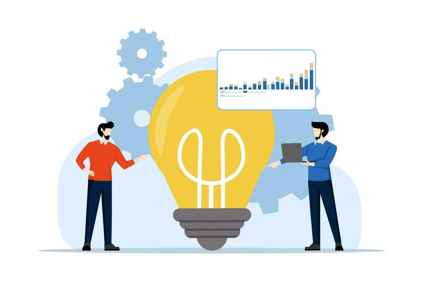 Flat illustration concept of business performance data analysis, search engine optimization, market research graph, Data Analysis, Financial report, Business strategy, Financial forecast vector