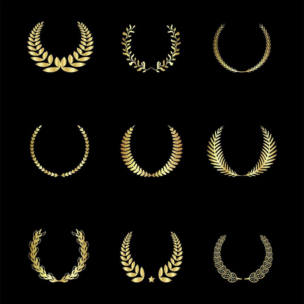 Elegant Golden Wreath Vector Art