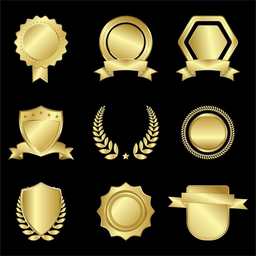 oro insignia, identidad y premios vector