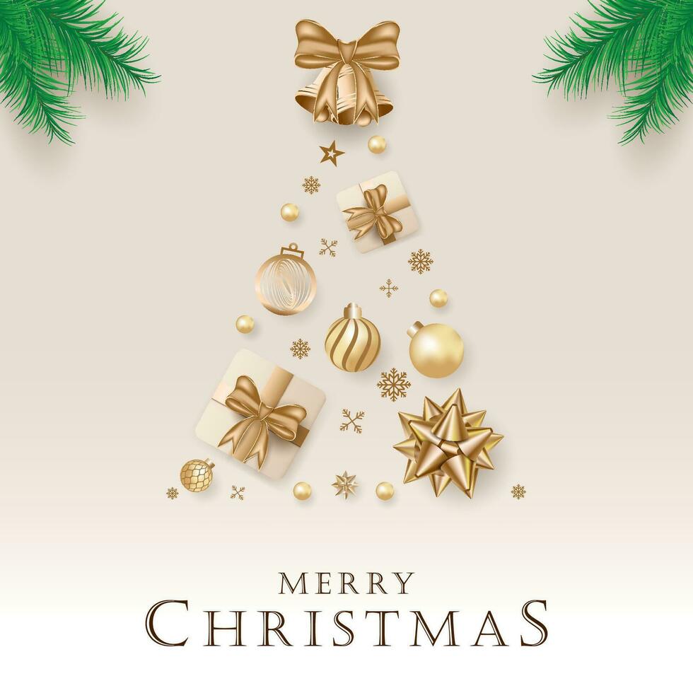 Merry Christmas greeting card design vector