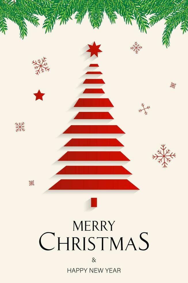 Merry Christmas and New Year greeting cards vector
