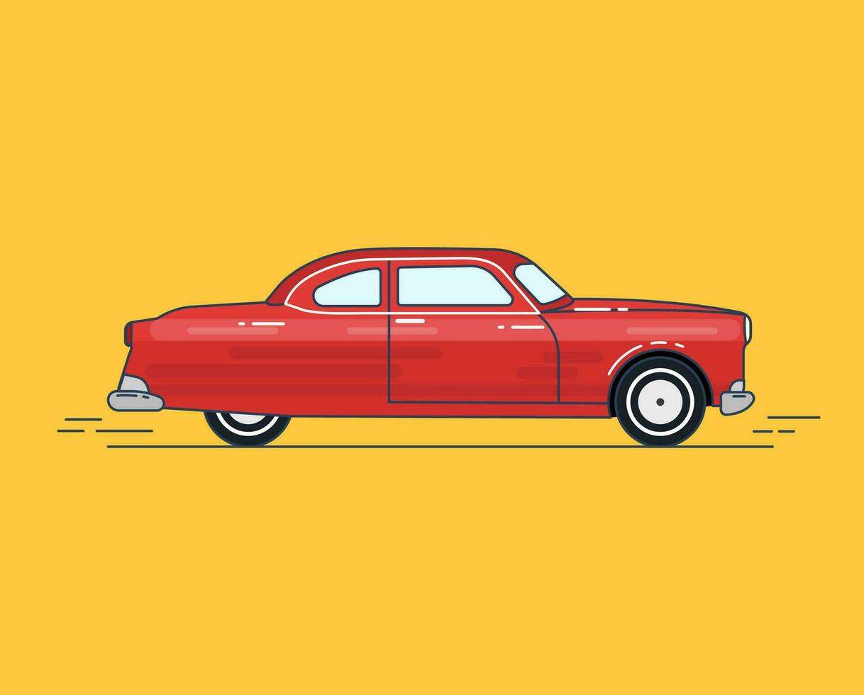 Clásico retro coche. vector ilustración