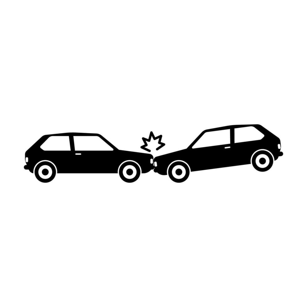 coche choque icono vector ilustración