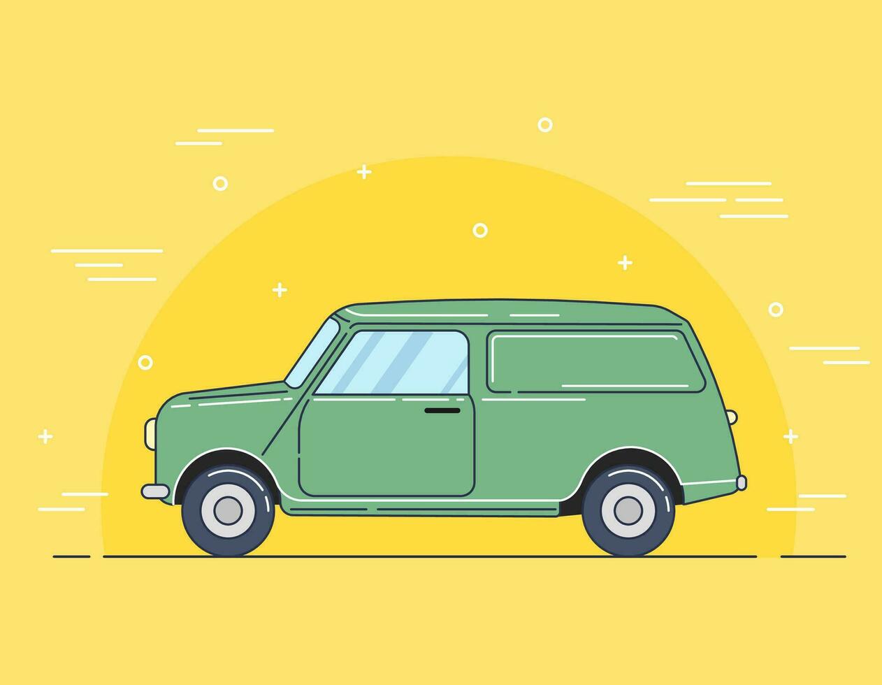 Clásico retro coche. vector ilustración