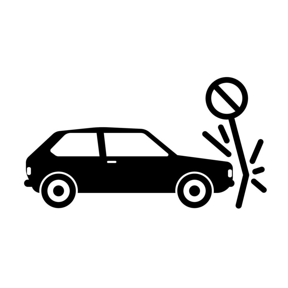 coche choque icono vector ilustración