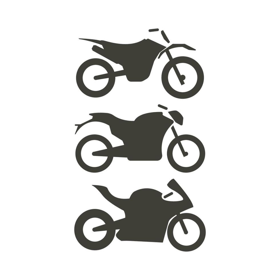 moto vector icono conjunto en negro color ilustración