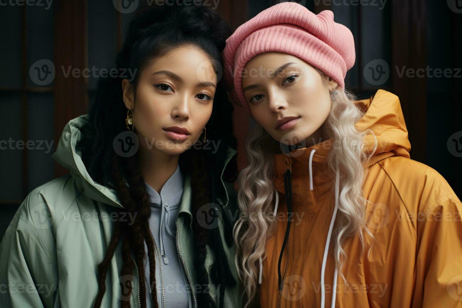 Gen Z portraits showcasing diversity and urban living in modern hues photo