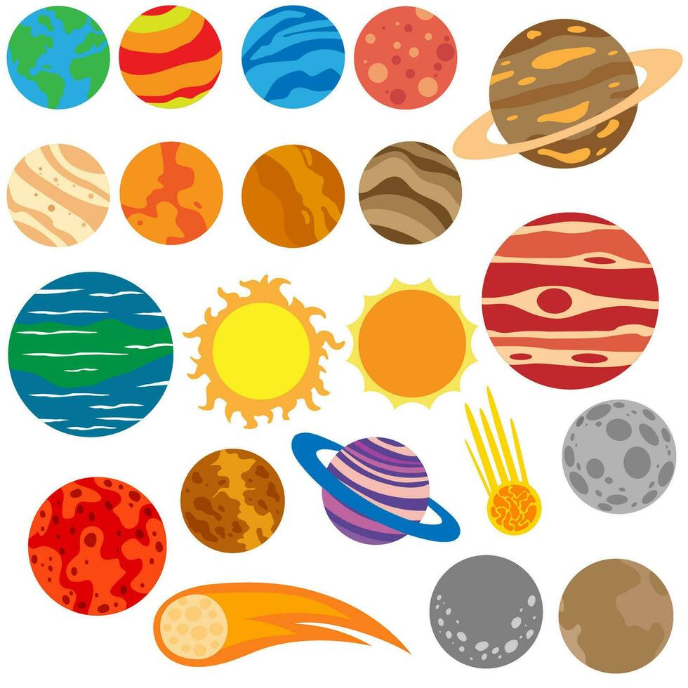 Planet icon vector set. astronomy illustration sign collection. space symbol. science logo.