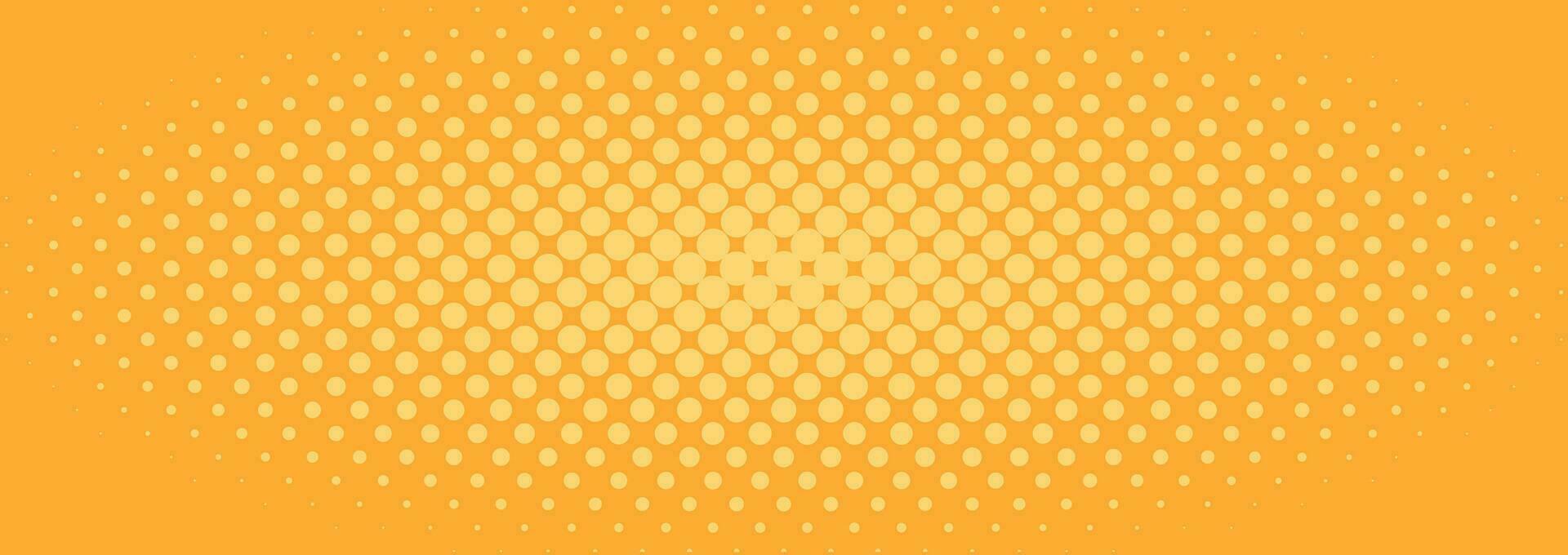 Halftone background pattern in comic style. Yellow wallpaper with radial halftone. Vector illustration