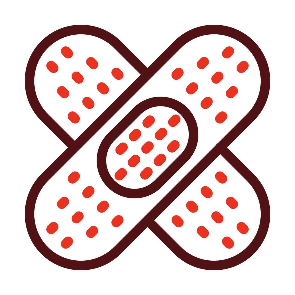 Wound Care Vector Thick Line Two Color Icons For Personal And Commercial Use.