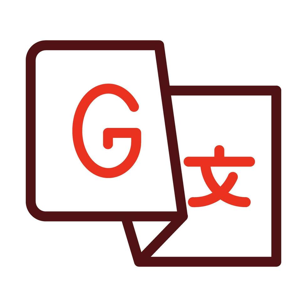 Translate Vector Thick Line Two Color Icons For Personal And Commercial Use.