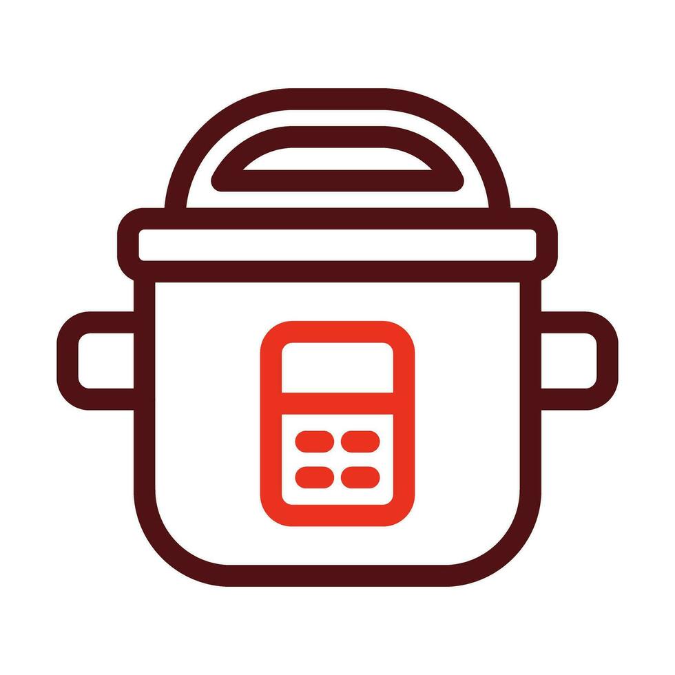 Rice Cooker Vector Thick Line Two Color Icons For Personal And Commercial Use.