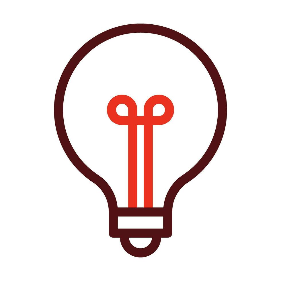 Light Bulb Vector Thick Line Two Color Icons For Personal And Commercial Use.