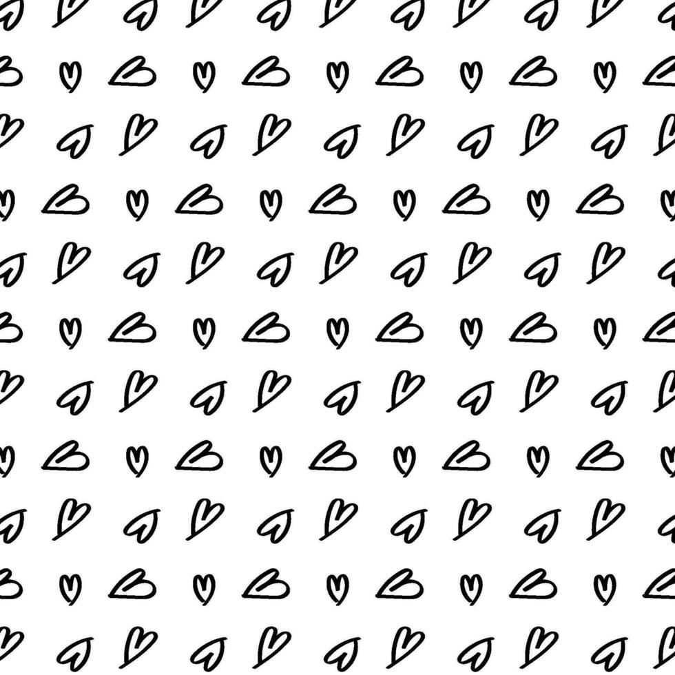 Love doddle style seamless pattern on white background. Vector illustration