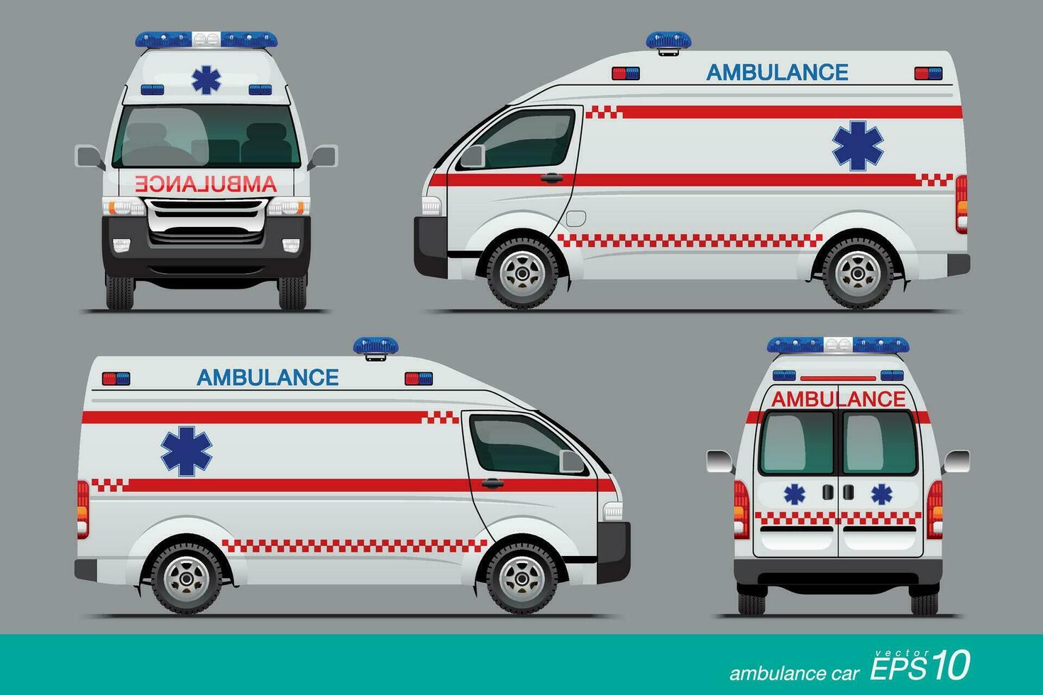 White Ambulance Car Template vector