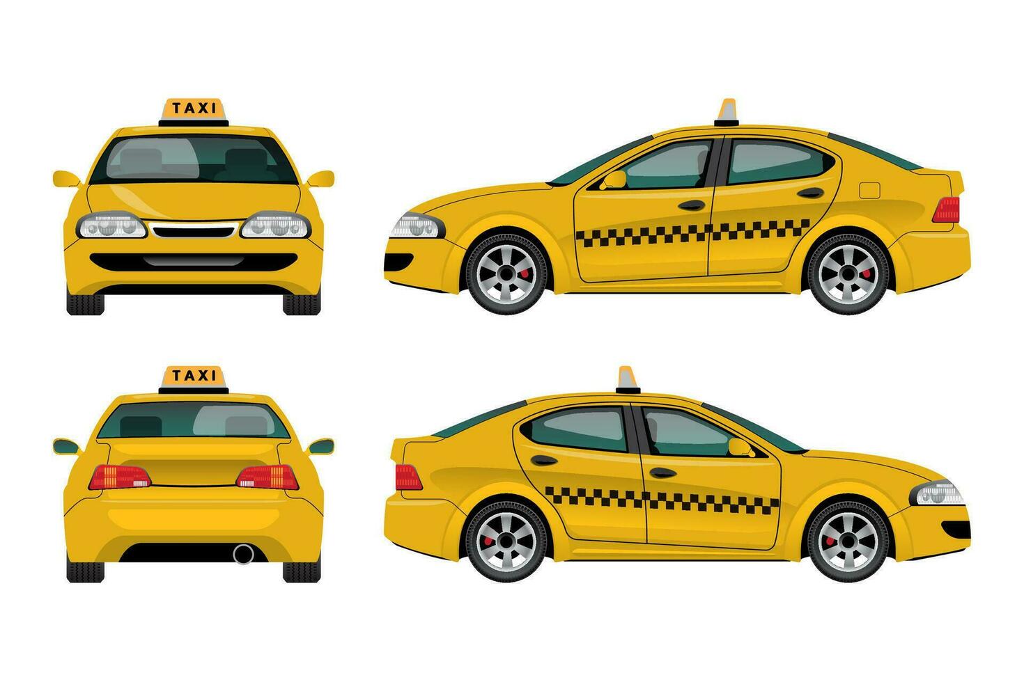 Yellow Taxi Car vector