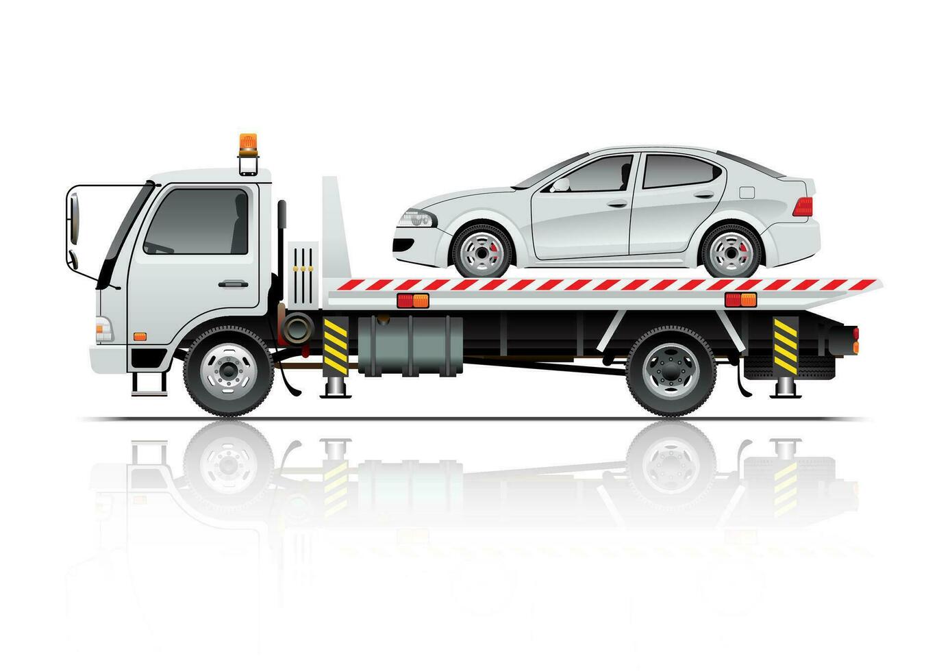 Sliding Tow Truck and Broken Car vector