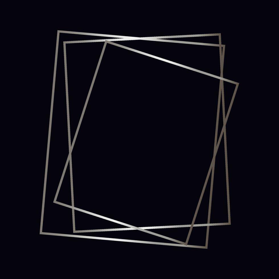 Silver geometric polygonal frame vector
