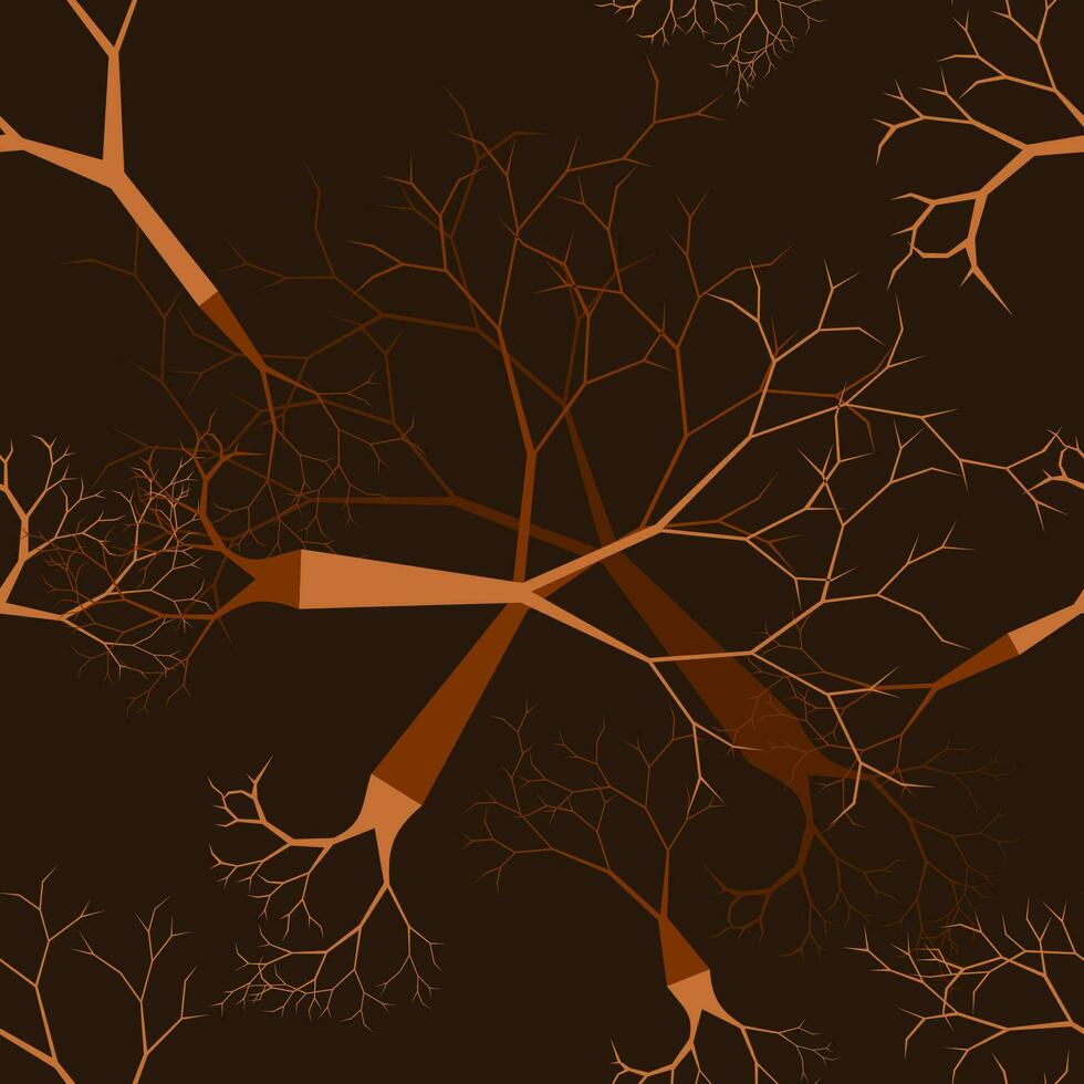 Editable Vector of Leafless Tree Illustration Seamless Pattern With Dark Background for Autumn Seasonal Themed Project or Earth Day Campaign and Green Life Environment