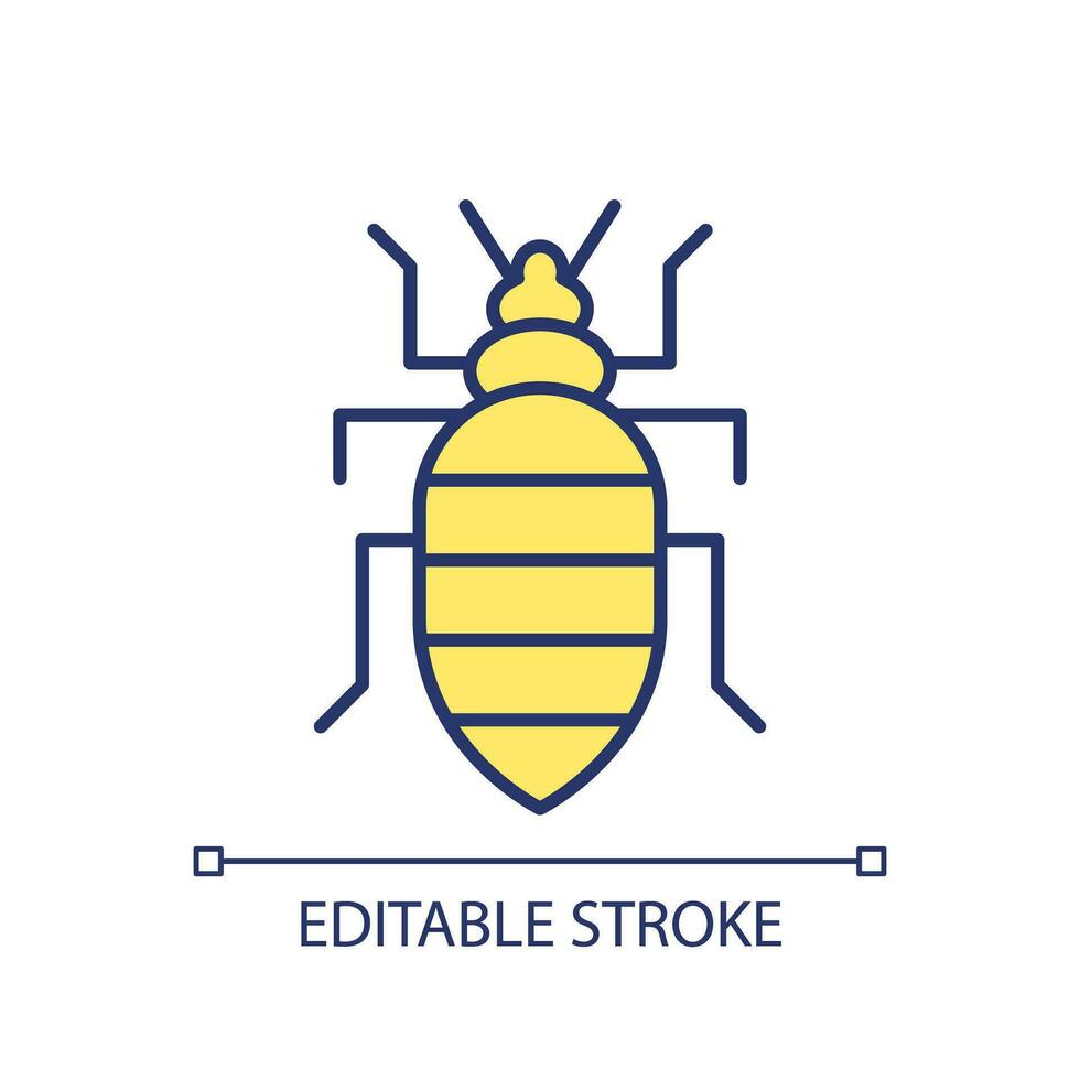 2D simple editable bed bug habits icon representing integrated pest management, isolated vector, thin line illustration. vector