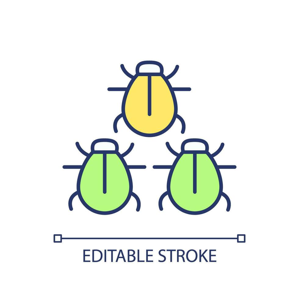 2D simple editable monitoring pest activity icon representing integrated pest management, isolated vector, thin line illustration. vector