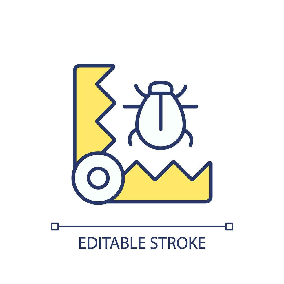 2D simple editable mechanical control icon representing integrated pest management, isolated vector, thin line illustration. vector