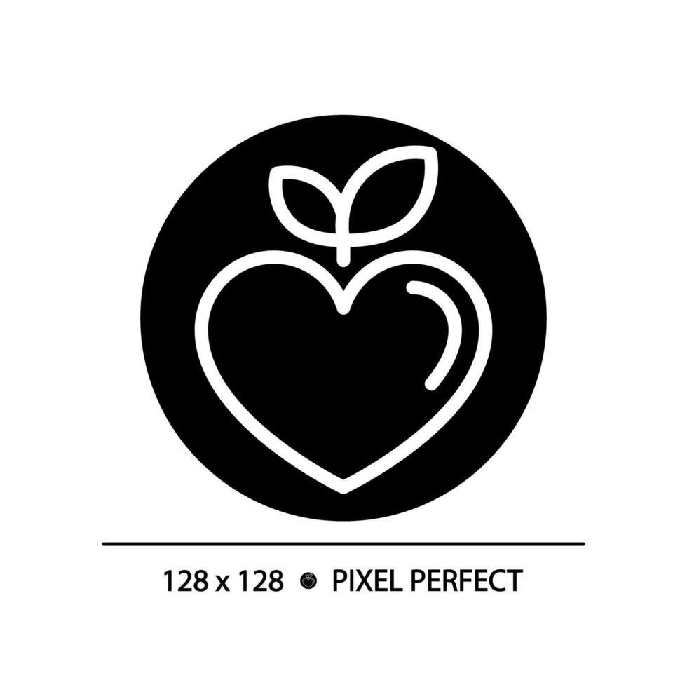 2D pixel perfect glyph style healthy food icon, isolated vector, silhouette illustration representing allergen free. vector