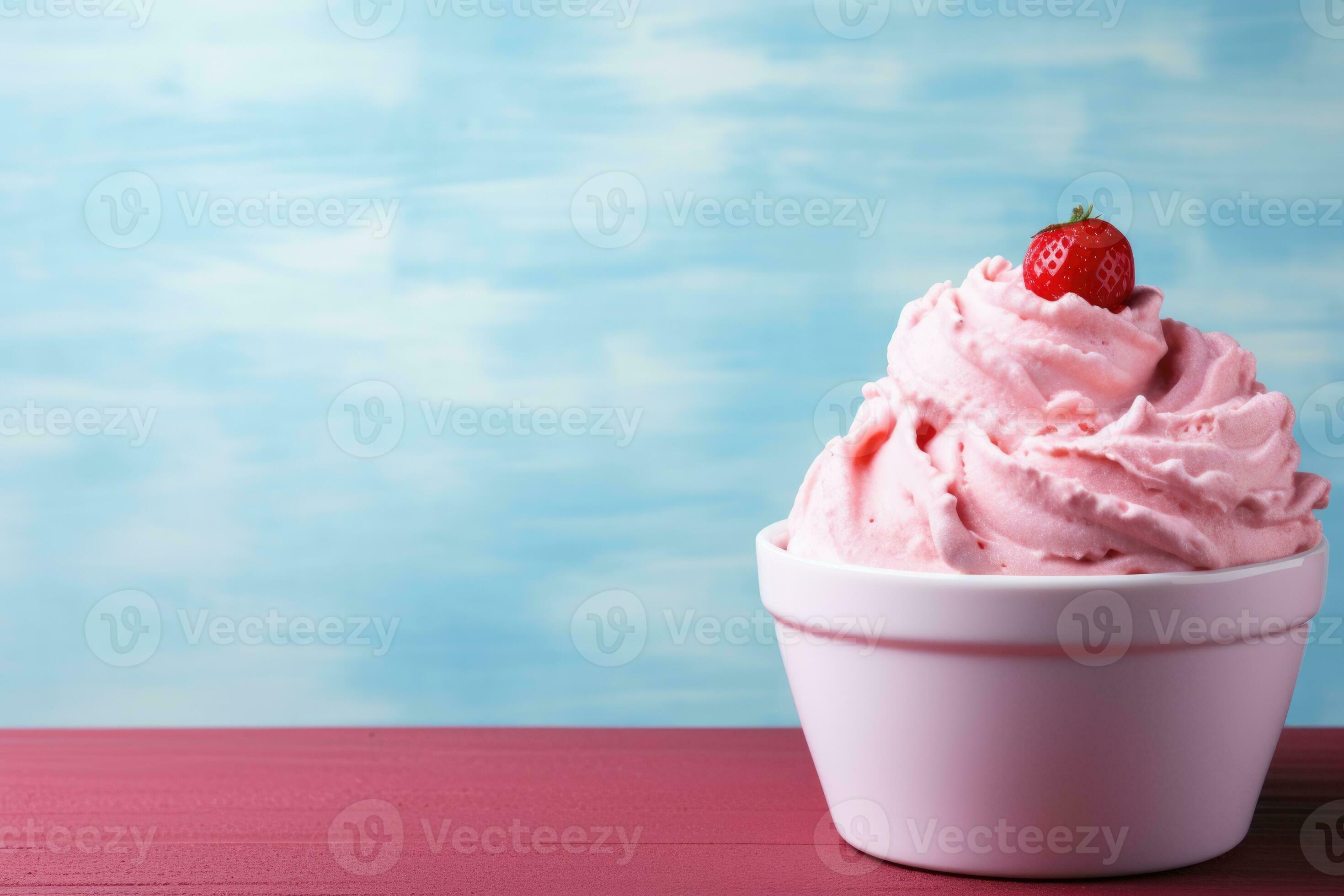 Foamy ice cream delicacy served elegantly background with empty space