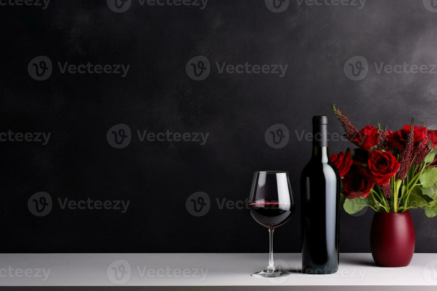 rojo vino emparejamientos en elegante comida ajuste antecedentes con vacío espacio para texto foto