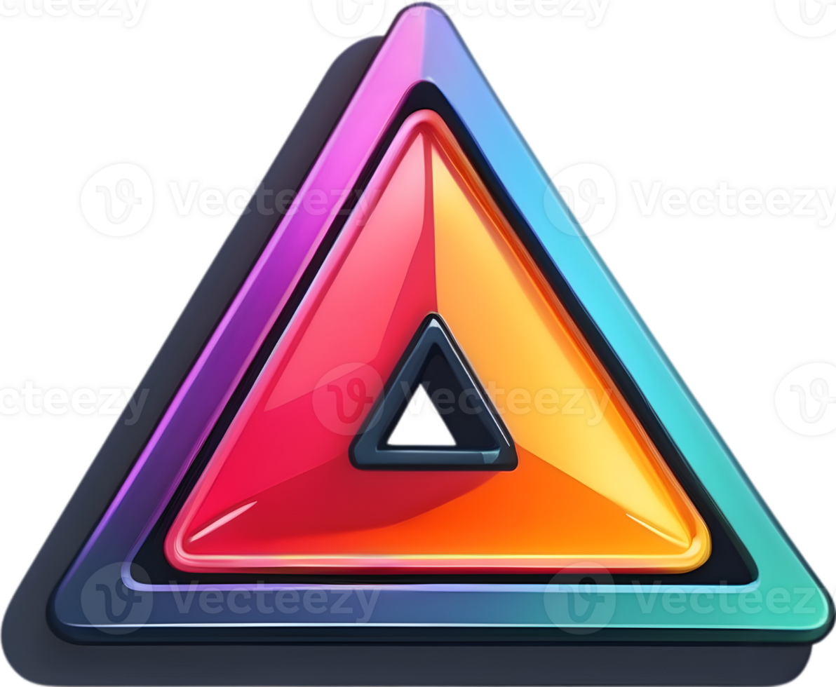 a set of colorful triangle icons on a transparent background ai generative png