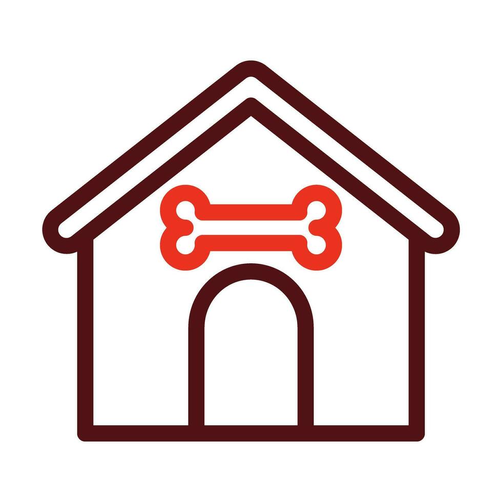 Dog House Vector Thick Line Two Color Icons For Personal And Commercial Use.