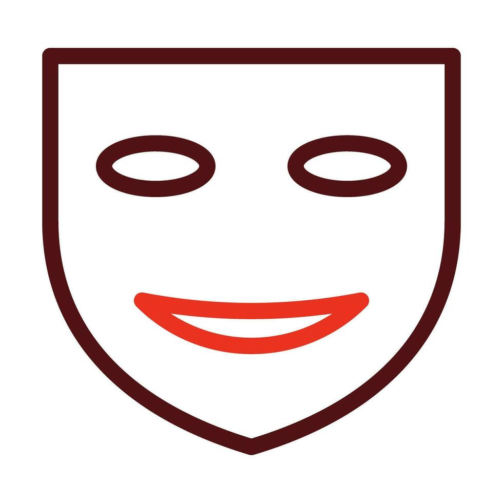 Theater Mask Vector Thick Line Two Color Icons For Personal And Commercial Use.