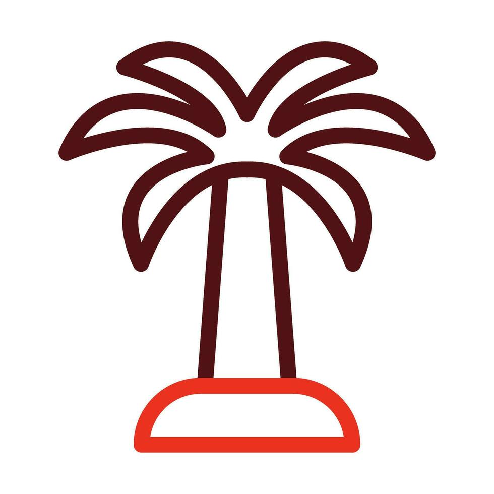 Palm Tree Vector Thick Line Two Color Icons For Personal And Commercial Use.