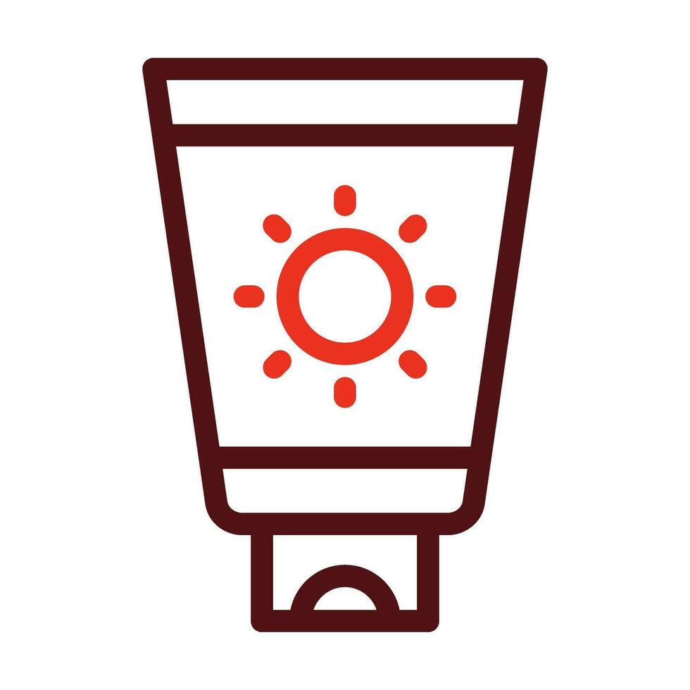 Sunscreen Vector Thick Line Two Color Icons For Personal And Commercial Use.
