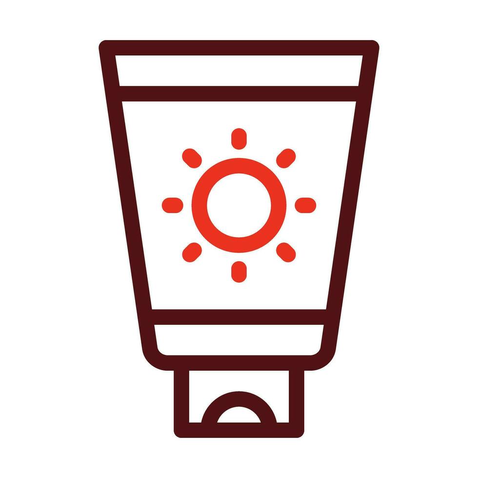 Sunscreen Vector Thick Line Two Color Icons For Personal And Commercial Use.