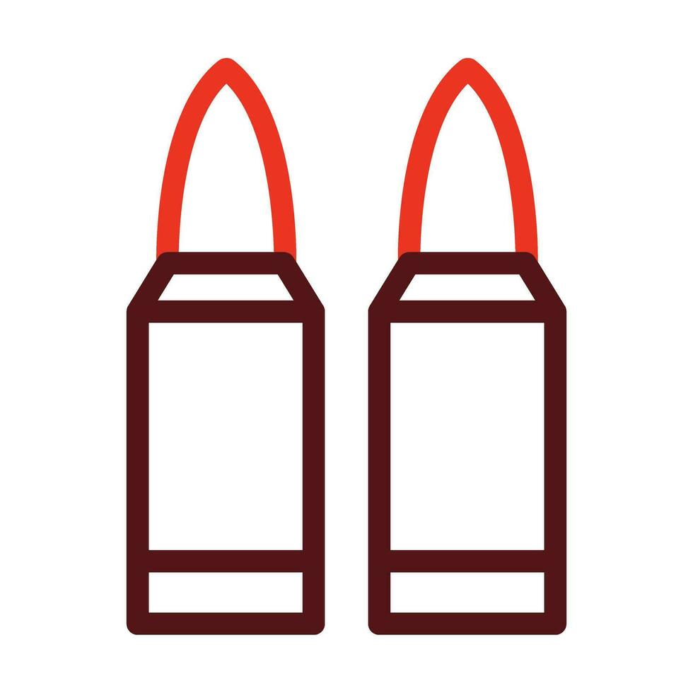Ammo Vector Thick Line Two Color Icons For Personal And Commercial Use.