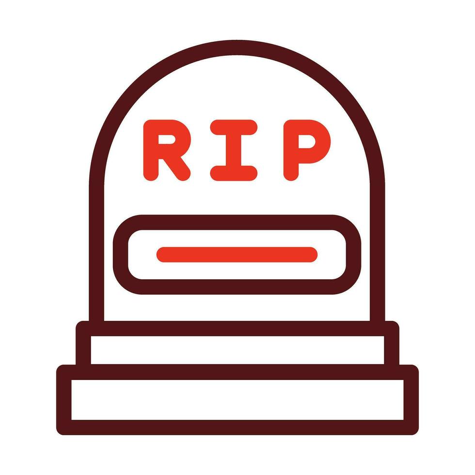 Grave Vector Thick Line Two Color Icons For Personal And Commercial Use.