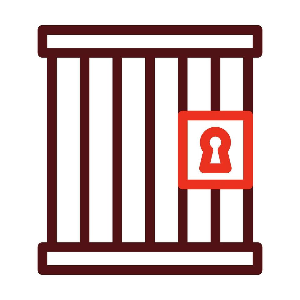 Prison Vector Thick Line Two Color Icons For Personal And Commercial Use.