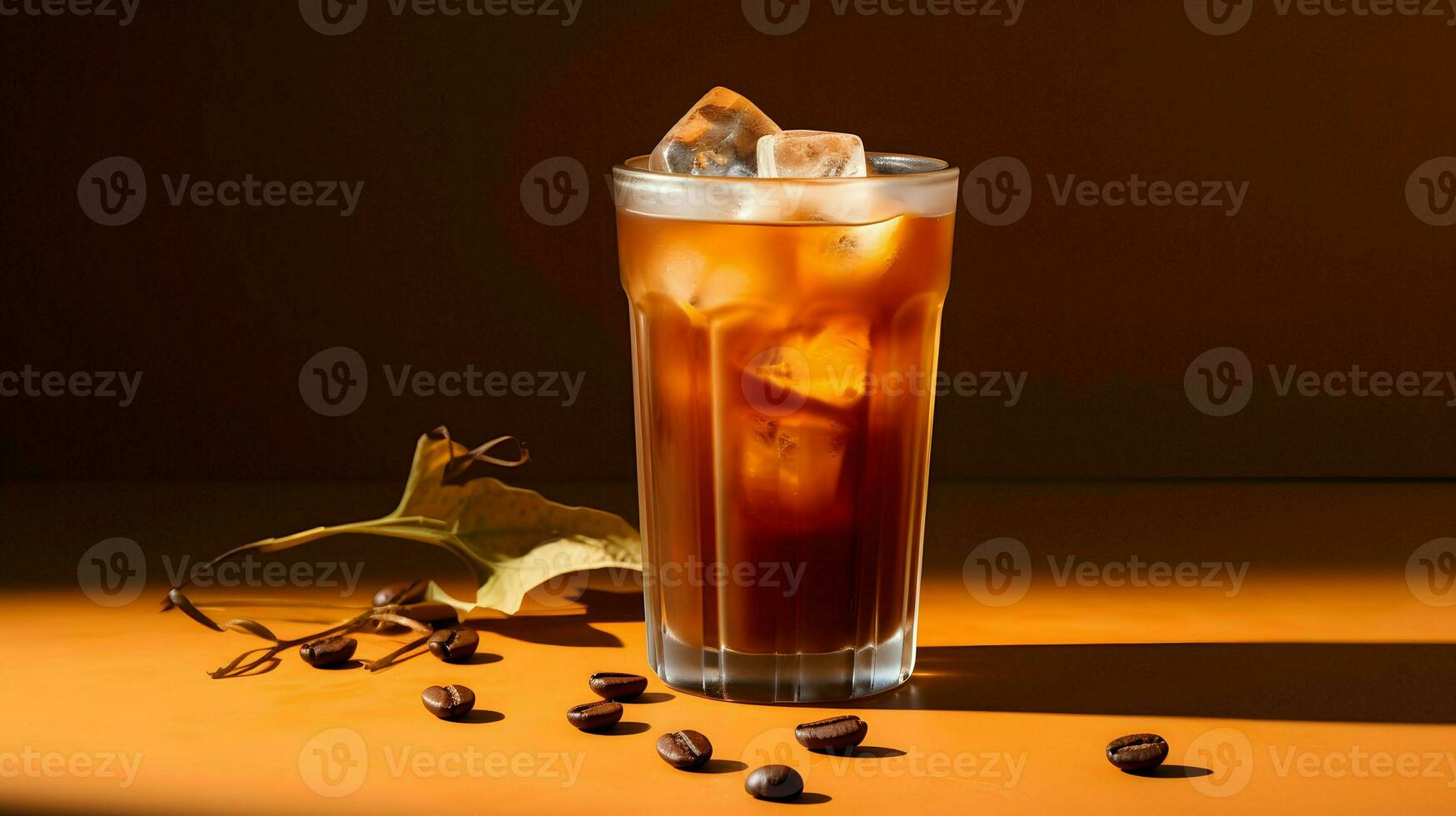 Pumpkin spice latte, iced coffee background photo, Generative AI photo