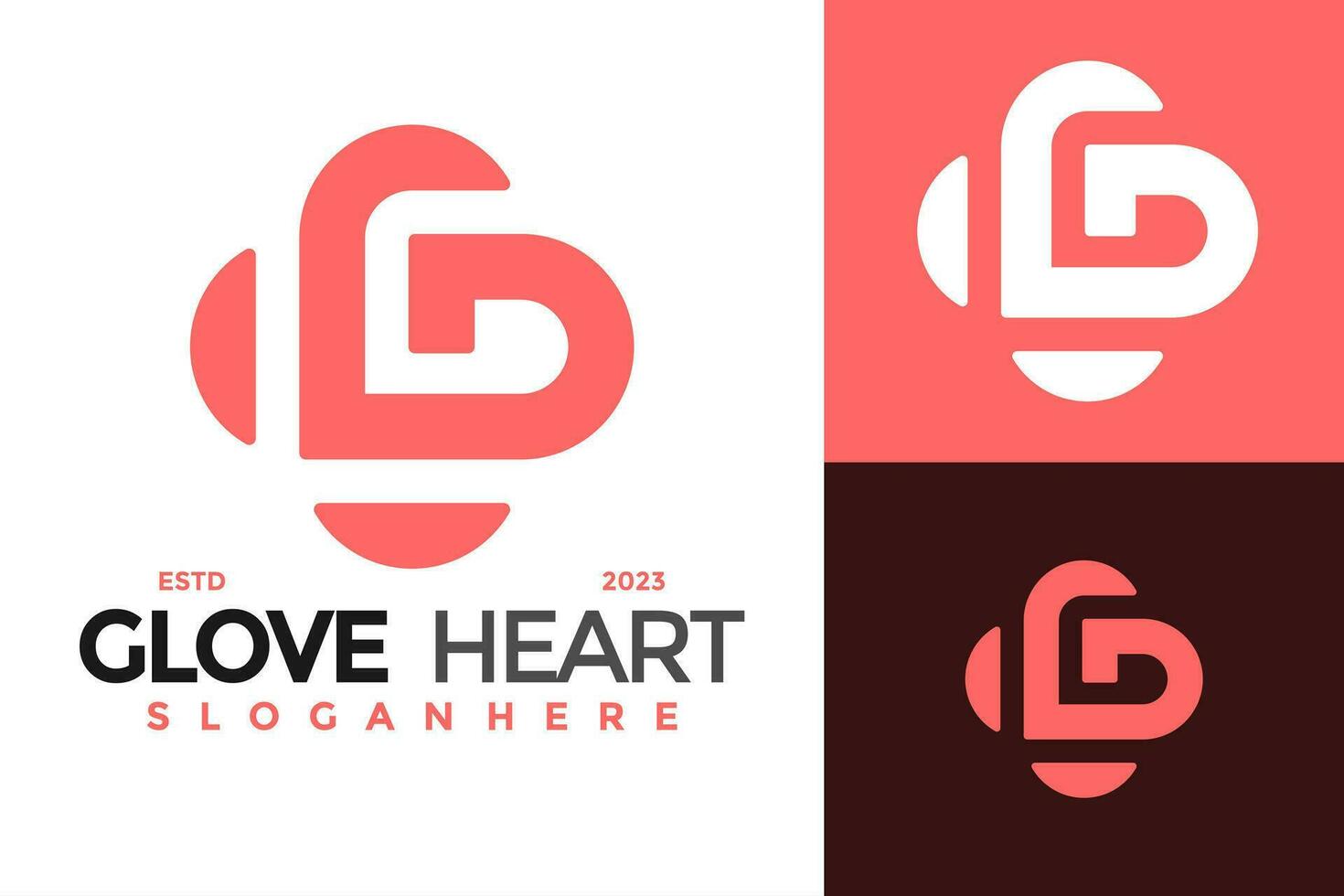 Letter G Love Heart Logo design vector symbol icon illustration