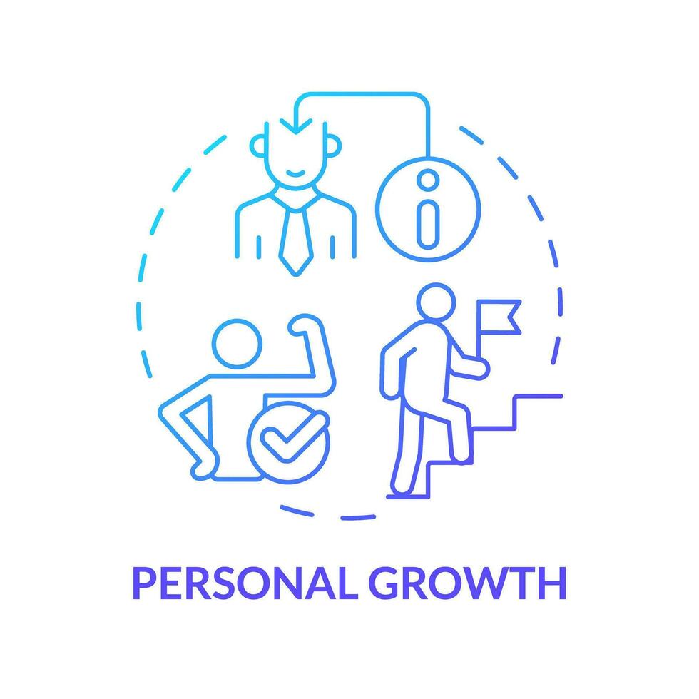 2D gradient icon personal growth concept, isolated vector, mindful entrepreneurship thin line illustration. vector