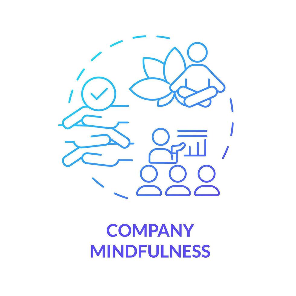 2D gradient icon company mindfulness concept, isolated vector, mindful entrepreneurship thin line illustration. vector
