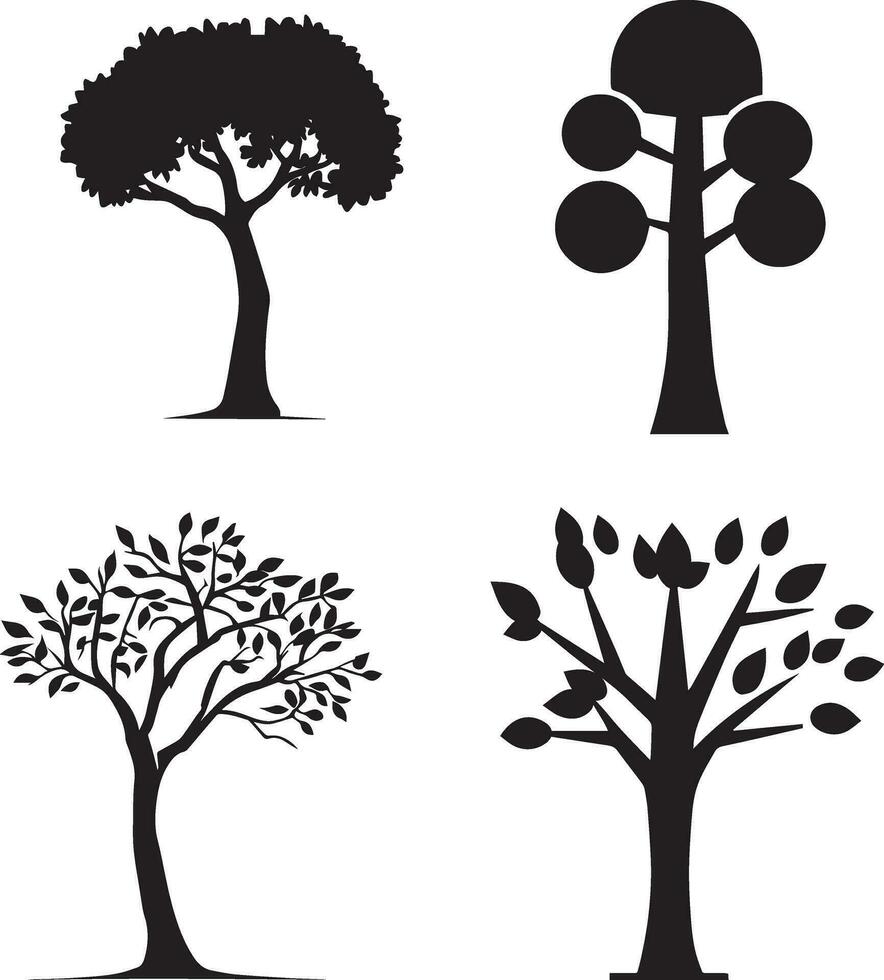 Simple tree plant vector silhouette 34220838 Vector Art at Vecteezy